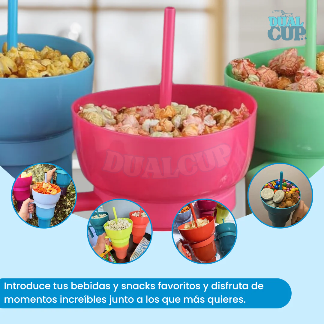 The DualCup for your drinks and snacks ™ 