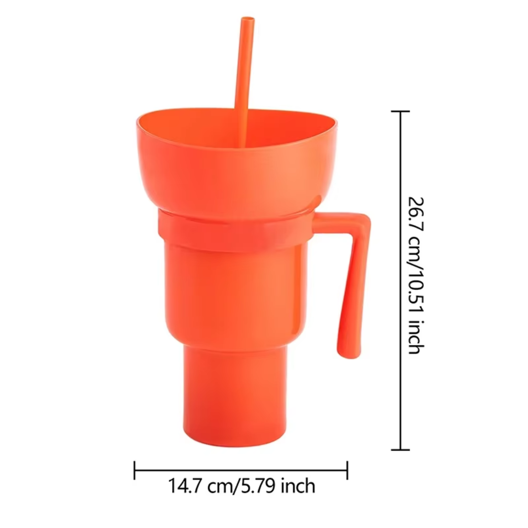 The DualCup for your drinks and snacks ™ 